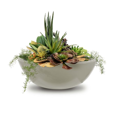 The Outdoor Plus 27 Round Sedona Planter Bowl - GFRC Concrete - Ash - OPT-27RP-ASH